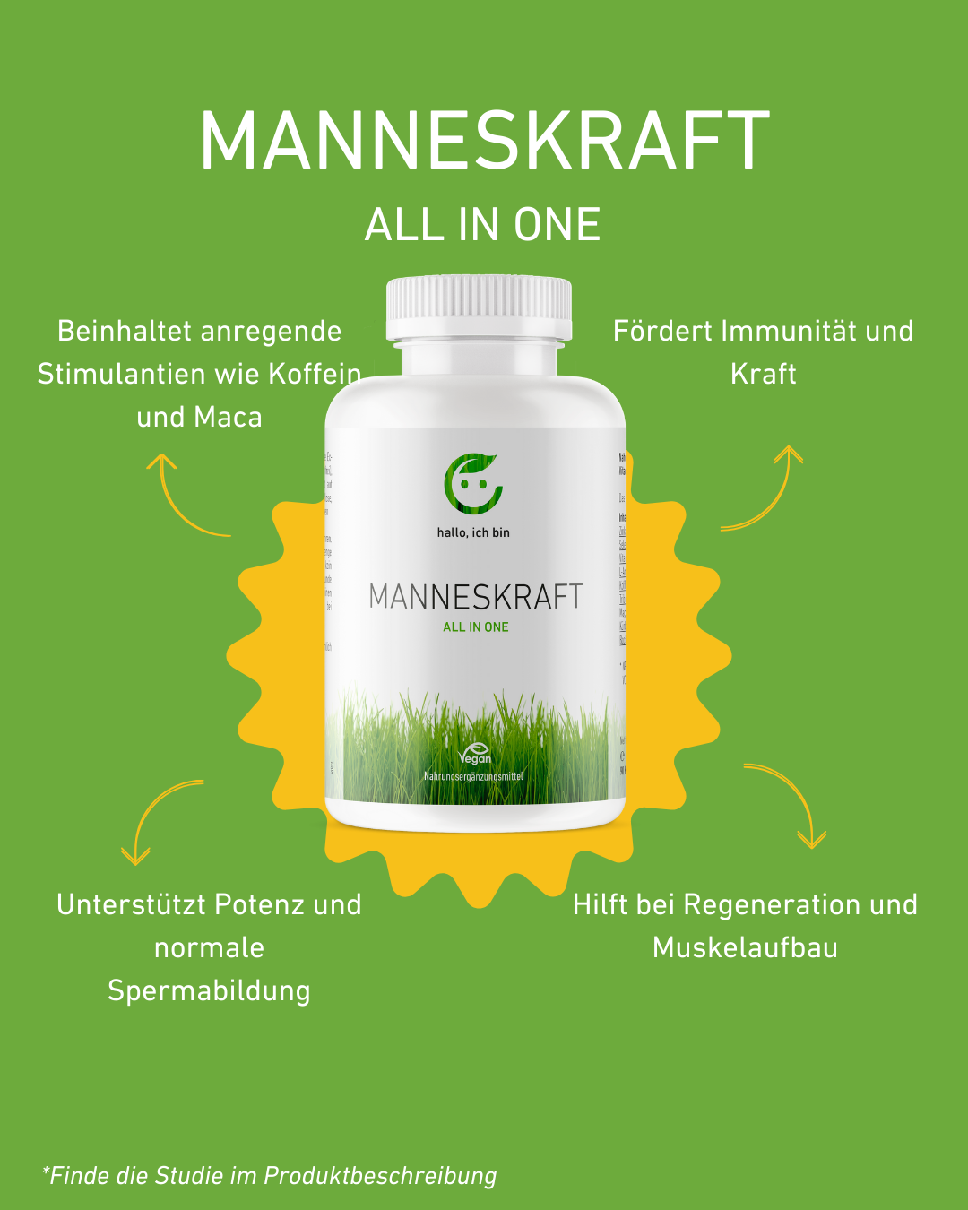 Manneskraft, Kapseln, Natürlicher Männer Potenzmittel, Libido steigern, Testosteron steigern natürlich, Vitalität und Energie, Vitamin C, L-Arginin, Zink, Selen, Anregende, Koffein, Maca, Tribulus, Kürbis, Bockshornklee, Multivitamine für Männergesundheit, Supplement Hochdosiert, Gesundheit, Österreich, Qualität, Supplement, Immunität, Stimulantien, Apotheke, Booster, sexuelle Leistungsfähigkeit, Erektionsstörungen, Erektionsprobleme, Potenz, normale Spermabildung, Regeneration, Muskelaufbau