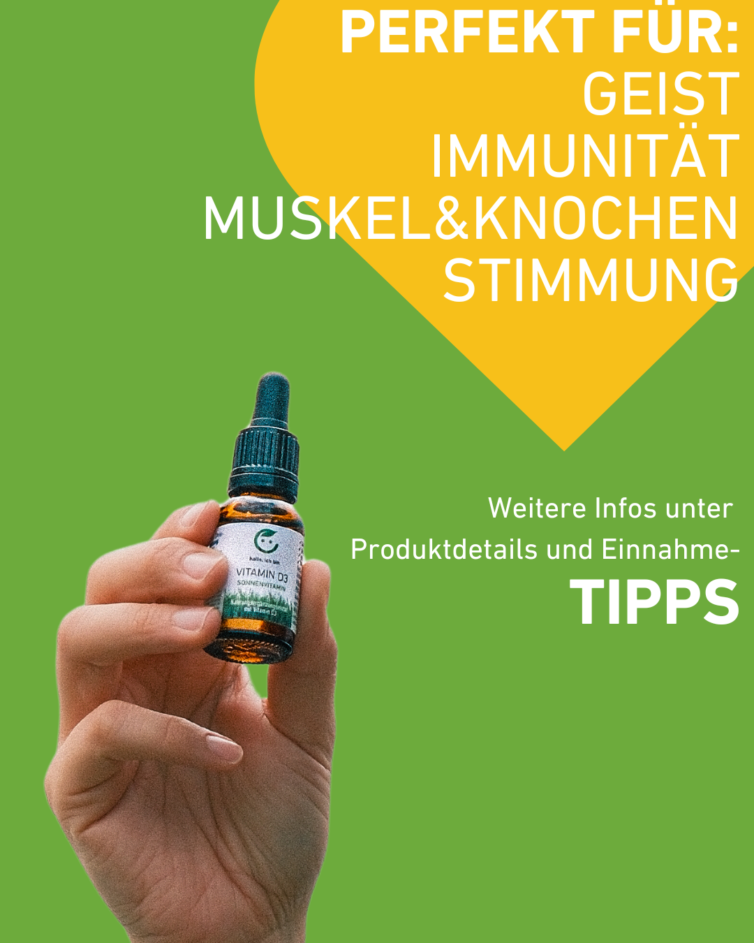 Vitamin D3 Tropfen für tägliche Unterstützung der Gesundheit, Haut- und Stimmungspflege, Immunsystem und Knochenstärkung, Ergänzung, Supplement, Wirkung, Haare, Kinder, Sonnenvitamin, Schwangerschaft, Müdigkeit, Winter, Depression, Mangel, Apothekenqualität, Hochdosiert, regional, Österreich, Knochen stärken, österreichische Wertschöpfung, Erkältung, Qualitätsversprechen, studienbasiert, Einnahmetipps, Produktdetails