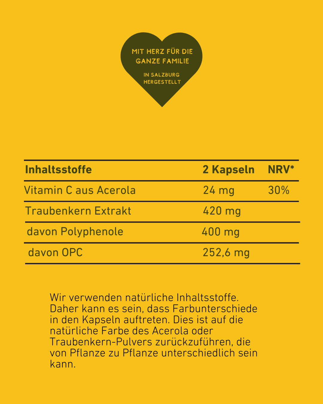 Bestes OPC Produkt, Nahrungsergänzung, Kapsel, Vitamin C. Anti Aging, Herz Kreislauf, Traubenkerne, Antioxidativ, Schutz, Maximale Wirkung, Vorteile, Immunsystem, Hautpflege, Gefäßgesundheit, Supplement, Gesundheit, Inhaltsstoffe, Liste Inhaltsstoffe, Polyphenole, Acerola, Acerolaextrakt, stimulierende Pflanzenextrakte, Qualität, Apotheke, studienbasiert, österreichische Wertschöpfung, Österreich, Blutgefäße, Wohlbefinden, Blutzirkulation, Bindegewebe, Inhaltsstoffe, Tabelle, natürliche Inhaltsstoffe