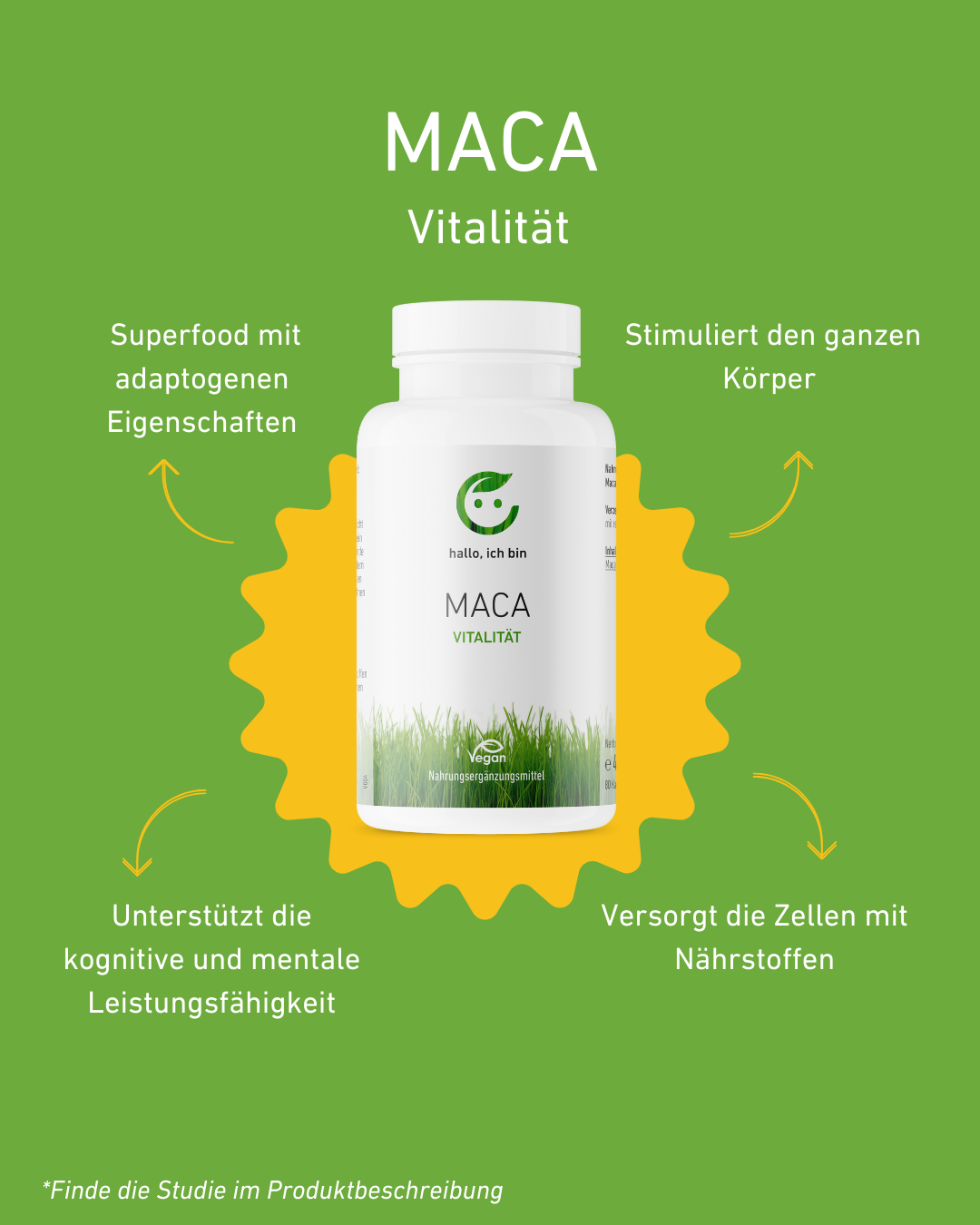 Maca Wurzel Pulver, Kapseln für natürliche Energie und Vitalität,  Unterstützt körperliche Leistungsfähigkeit und hormonelle Balance, für Männer Libido und Potenz, Wohlbefinden, Energielieferant, Förderung körperlichen Ausdauer, Kraft und mentalen Klarheit, Stimmung, Energiebooster, Hochdosiert, Apothekenqualität, Supplement, Gesundheit, Apotheke, Leistungsfähigkeit, superfood